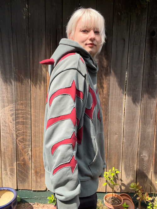 Streetwear Hoodie Demon Horn Men’s L