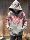 Streetwear Hoodie Demon Horn Men’s L
